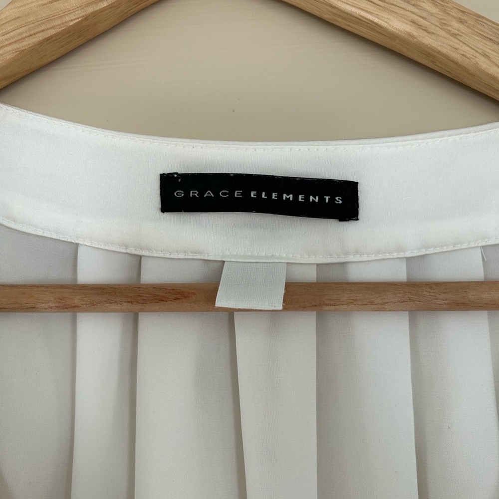 Grace Elements Flowy White Blouse. Full Balloon S… - image 4